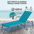 kozyard Rust-Proof Aluminum Frame Chaise Lounge, Outdoor Patio Recliner, Lightweight Non-Corrosive Construction, Durable for Beach & Poolside Use, Adjustable Backrest, All-Weather Fabric
