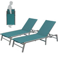 Stackable Teal Lounge Chair Set
alt text：A set of stackable teal lounge chairs, highlighting their foldable design for convenient storage and portability. Keywords: stackable lounge chairs, teal, foldable
