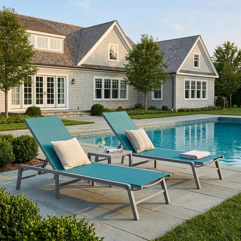 kozyard Outdoor Chaise Lounge Chair, Single Patio Recliner for Poolside & Backyard, 6-Level Adjustable Backrest, Rust-Proof Aluminum Frame, Breathable Quick-Dry Textilene Fabric, No Assembly Required
