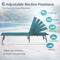 Kozyard 6-Position Adjustable Outdoor Chaise Lounge – Reclining Patio Lounge Chair with 750g Waterproof Fabric & Metal Frame, Customizable Positions for Chatting, Reading, Sunbathing & Napping

