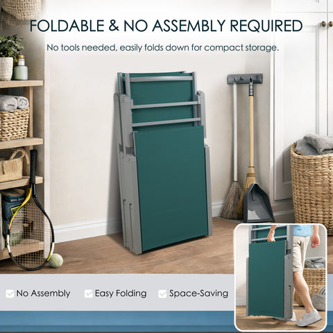 Kozyard Foldable Outdoor Chaise Lounge – No Assembly Required Patio Recline Chair with 750g Waterproof Fabric & Metal Frame, Easy Folding for Compact Space-Saving Storage
