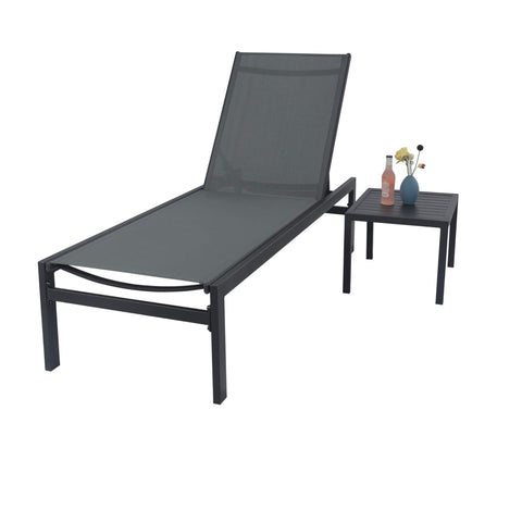 Kozyard Outdoor Chaise Lounge, Aluminum Frame and Textilene Fabric 5 Adjustable Backrest