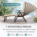 Kozyard 7-Adjustable-Angle Outdoor Chaise Lounge – Patio Folding Chair for Reading/Sleeping/Relaxing, Textilene Fabric & Weather-Resistant Aluminum Frame; Durable Outdoor Furniture
