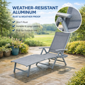 Kozyard Weather-Resistant Aluminum Outdoor Chaise Lounge – Rust-Proof, Durable Patio Furniture with Fade-Resistant Textilene Fabric; Ideal for Deck, Garden Outdoor Relaxation

