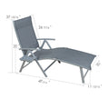 Kozyard Outdoor Chaise Lounge Chair (48 13/16” Length) – Foldable Patio Furniture with Textilene Fabric & Weather-Resistant Aluminum Frame; Space-Saving, Durable Relaxation Chair
