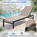 kozyard Outdoor Chaise Lounge, 600g Thicker Textilene Fabric, Breathable Quick-Drying Chlorine-Resistant Patio Recliner, Adjustable Backrest, Aluminum Frame for Poolside Use
