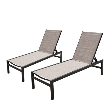 Kozyard Outdoor Chaise Lounge, Aluminum Frame and Textilene Fabric 5 Adjustable Backrest