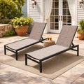 kozyard 2-Piece Outdoor Chaise Lounge Set with Side Table, Poolside Patio Recliners, Adjustable Backrest, Textilene Fabric & Sturdy Aluminum Frame, Weather-Resistant for Deck, Lawn & Backyard Relaxation
