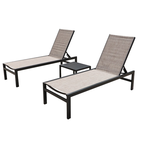 Kozyard Outdoor Chaise Lounge, Aluminum Frame and Textilene Fabric 5 Adjustable Backrest