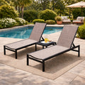 kozyard 2-Piece Outdoor Chaise Lounge Set with Side Table, Poolside Patio Recliners, Adjustable Backrest, Textilene Fabric & Sturdy Aluminum Frame, Weather-Resistant for Deck, Lawn & Backyard Relaxation
