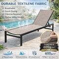 Kozyard outdoor chaise lounge - constructed with durable 600g textilene fabric that’s breathable, quick-drying & chlorine-resistant, paired with a sturdy frame, ideal for long-lasting outdoor use.
