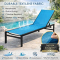 kozyard Outdoor Chaise Lounge, 600g Thicker Textilene Fabric, Breathable Quick-Drying Chlorine-Resistant Patio Recliner, Adjustable Backrest, Aluminum Frame for Poolside Use
