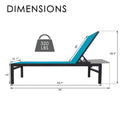 Kozyard Adjustable Outdoor Chaise Lounge Dimensions: 320 lbs weight capacity, 76" L metal-frame lounge with reclining backrest; durable textilene fabric, sturdy metal construction ideal for outdoor patio, deck, or poolside seating.
