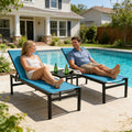 kozyard Set of 2 Outdoor Chaise Lounges, Poolside Patio Recliners, Adjustable Backrest, Textilene Fabric & Aluminum Frame, Weather-Resistant for Deck & Backyard Gatherings
