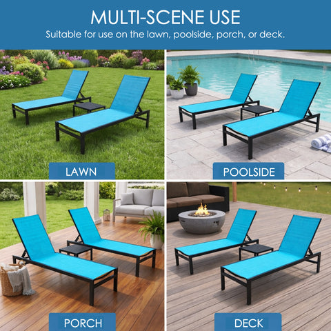 kozyard Versatile Outdoor Chaise Lounge, Multi-Scene Use for Lawn, Poolside, Porch & Deck, Adjustable Backrest, Textilene Fabric & Aluminum Frame, All-Weather Patio Furniture
