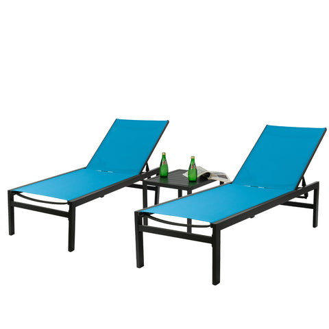 Kozyard Outdoor Chaise Lounge, Aluminum Frame and Textilene Fabric 5 Adjustable Backrest