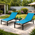 kozyard 2-Piece Outdoor Chaise Lounge Set with Side Table, Poolside Patio Recliners, Adjustable Backrest, Textilene Fabric & Sturdy Aluminum Frame, Weather-Resistant for Deck, Lawn & Backyard Relaxation