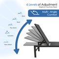 kozyard 6-Level Adjustable Chaise Lounge, Multi-Angle Outdoor Recliner, Customizable Comfort for Relaxing, Reading & Sunbathing, Textilene Fabric & Sturdy Aluminum Frame
