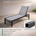 kozyard Outdoor Chaise Lounge, Powder-Coated Aluminum Frame, Rustproof Durable Patio Recliner, Adjustable Backrest, Textilene Seat, Easy Assembly & Modern Design
