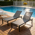 kozyard 2-Piece Outdoor Chaise Lounge Set with Side Table, Poolside Patio Recliners, Adjustable Backrest, Textilene Fabric & Sturdy Aluminum Frame, Weather-Resistant for Deck, Lawn & Backyard Relaxation

