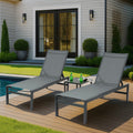 kozyard 2-Piece Outdoor Chaise Lounge Set with Side Table, Poolside Patio Recliners, Adjustable Backrest, Textilene Fabric & Sturdy Aluminum Frame, Weather-Resistant for Deck, Lawn & Backyard Relaxation
