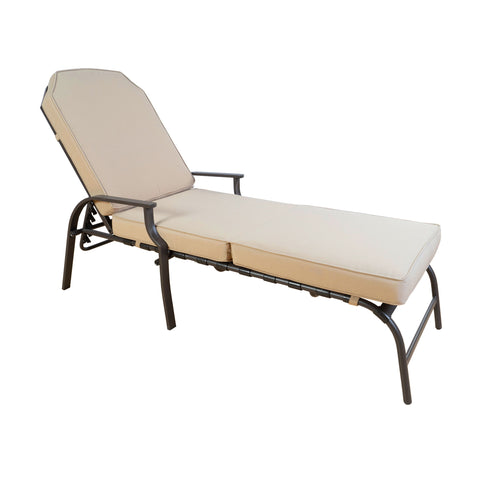Kozyard adjustable outdoor chaise lounge chair features thick full-length cushions, a multi-position reclining backrest, supportive armrests and durable metal frame for comfortable outdoor relaxation. This cushioned patio recliner and poolside sun lounger provides spacious head-to-toe support for sunbathing, reading and resting, making it ideal for backyard, patio, deck, balcony, porch and garden furniture.