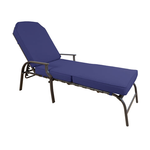 Kozyard adjustable outdoor chaise lounge chair features thick full-length cushions, a multi-position reclining backrest, supportive armrests and durable metal frame for comfortable outdoor relaxation. This cushioned patio recliner and poolside sun lounger provides spacious head-to-toe support for sunbathing, reading and resting, making it ideal for backyard, patio, deck, balcony, porch and garden furniture.