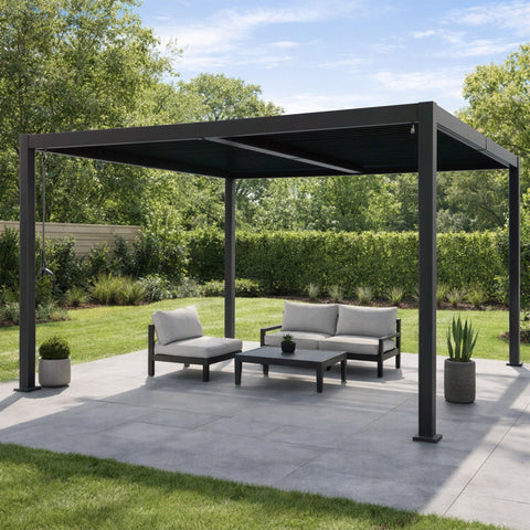 Kozyard louvered pergola, outdoor patio gazebo with adjustable roof, all-aluminum frame, ideal for backyard shade and outdoor living spaces
