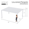 Kozyard 12x16 Louvered Pergola - 12'x16' Large Outdoor Patio Shade: 8 packages, 7'-7.5' height, heavy-duty 4x4 aluminum columns (≥1.30mm thick) for roomy backyard, deck or outdoor living areas.
