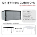 Kozyard 12'x16' Outdoor Pergola Privacy Curtain, Waterproof Polyester Fabric, Windproof & Dustproof Patio Gazebo Side Curtains with Adjustable Tiebacks for Backyard Dining & Entertaining
