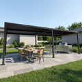 kozyard louvered pergola, adjustable outdoor patio gazebo with hidden drainage system, all aluminum frame, weather resistant pergola for backyard dining & outdoor kitchen, sturdy outdoor shade structure for patio, deck, garden

