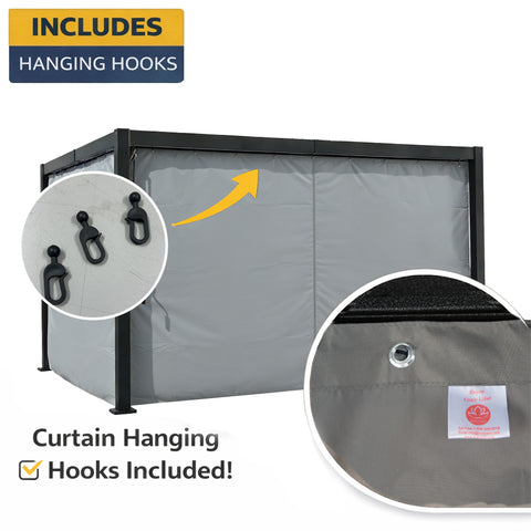 Kozyard Pergola Privacy Curtain with Hanging Hooks, Durable Polyester Material, Easy-Install Weatherproof Side Panels for Patio Pergola, Backyard & Garden
