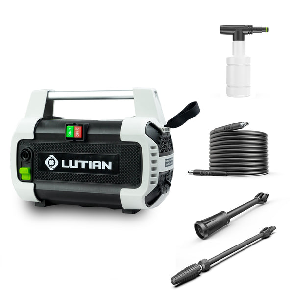 KOZYARD LUTIAN pressure washer with hose, spray gun, foam cannon, and nozzles for versatile cleaning. LUTIAN pressure washer, hose, spray gun, foam cannon, nozzles, cleaning tool. LUTIAN Pressure Washer with Hose, Spray Gun, and Foam Cannon. LUTIAN pressure washer, hose, spray gun, foam cannon, cleaning tool, versatile nozzles.




