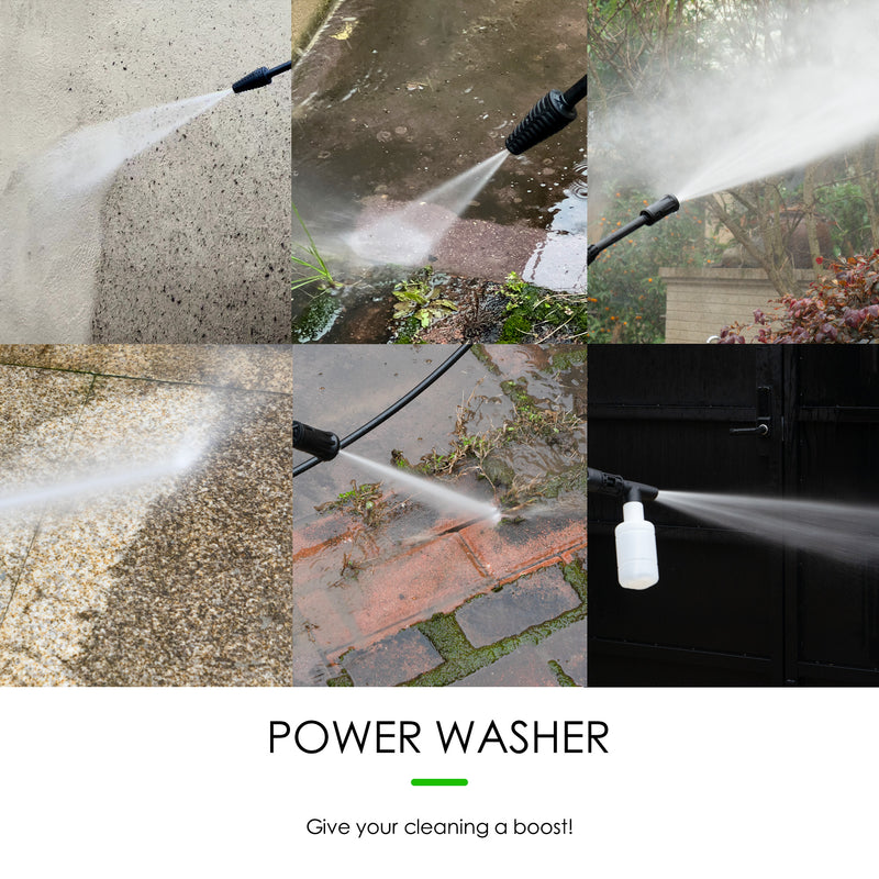 ower washer in action, cleaning dirt, grime, and stains from surfaces like walls, pavement, and fences with high-pressure water jets.Powerful Pressure Washer | High-Pressure Cleaning for Walls, Pavement & More