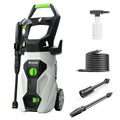 High-power electric pressure washer with spray gun, foam cannon, hose, and nozzle attachments for efficient outdoor cleaning.Electric Pressure Washer | High-Power Jet Cleaner with Spray Gun & Foam Cannon