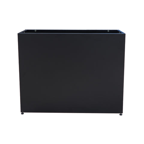 Kozyard Metal Rectangular Planter Box Steel Long Box Planter Black Powder Coated Steel Plant Pot All-Weather Use with Partition Panel for Indoor Outdoor for Trees, Plants Flowers