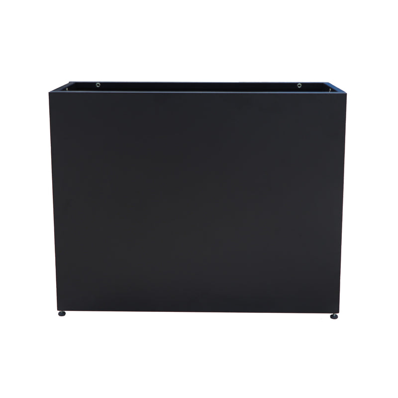 Kozyard Metal Rectangular Planter Box Steel Long Box Planter Black Powder Coated Steel Plant Pot All-Weather Use with Partition Panel for Indoor Outdoor for Trees, Plants Flowers