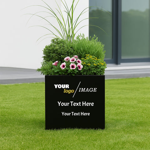 Kozyard Customizable Metal Planter Box – Personalized Steel Flower Pot for Patio, Garden, Yard, or Indoor Décor
