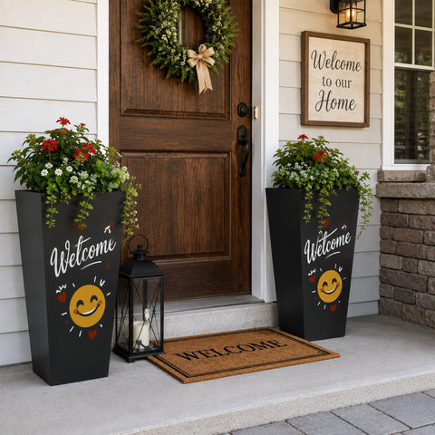 Kozyard Customizable Metal Planter Box – Personalized Steel Flower Pot for Patio, Garden, Yard, or Indoor Décor