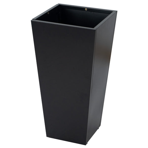 Kozyard Tall Taper Black Metal Planter Flower Plant Pot Indoor Outdoor Planters Steel Flower Pot All-Weather Use with 2 Partition Panels for Indoor Outdoor for Trees, Plants Flowers