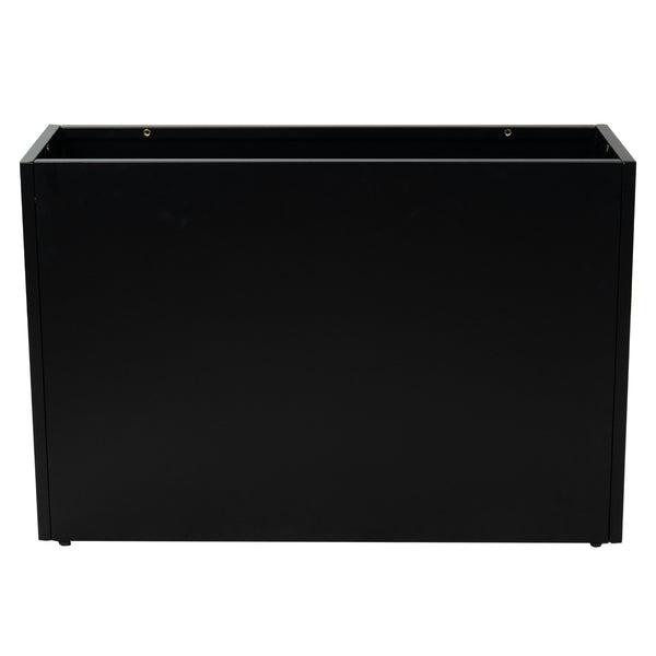 Kozyard Metal Rectangular Planter Box Steel Long Box Planter Black Powder Coated Steel Plant Pot All-Weather Use with Partition Panel for Indoor Outdoor for Trees, Plants Flowers