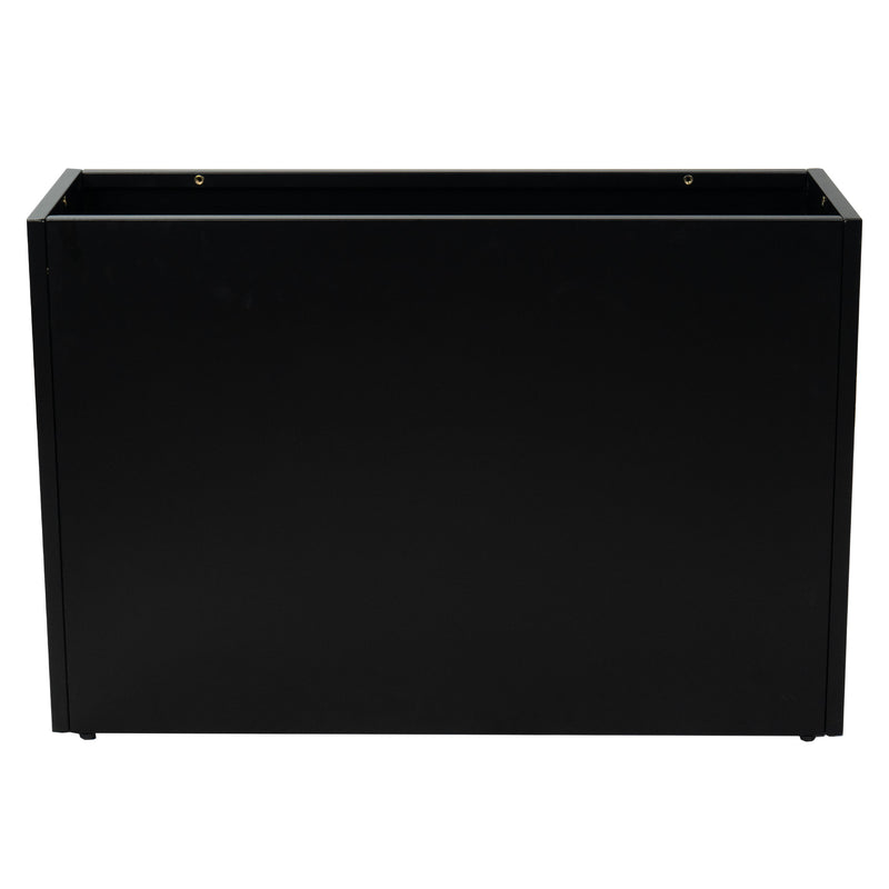 Kozyard Metal Rectangular Planter Box Steel Long Box Planter Black Powder Coated Steel Plant Pot All-Weather Use with Partition Panel for Indoor Outdoor for Trees, Plants Flowers