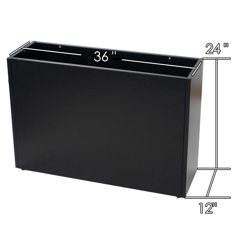 Kozyard Metal Rectangular Planter Box Steel Long Box Planter Black Powder Coated Steel Plant Pot All-Weather Use with Partition Panel for Indoor Outdoor for Trees, Plants Flowers