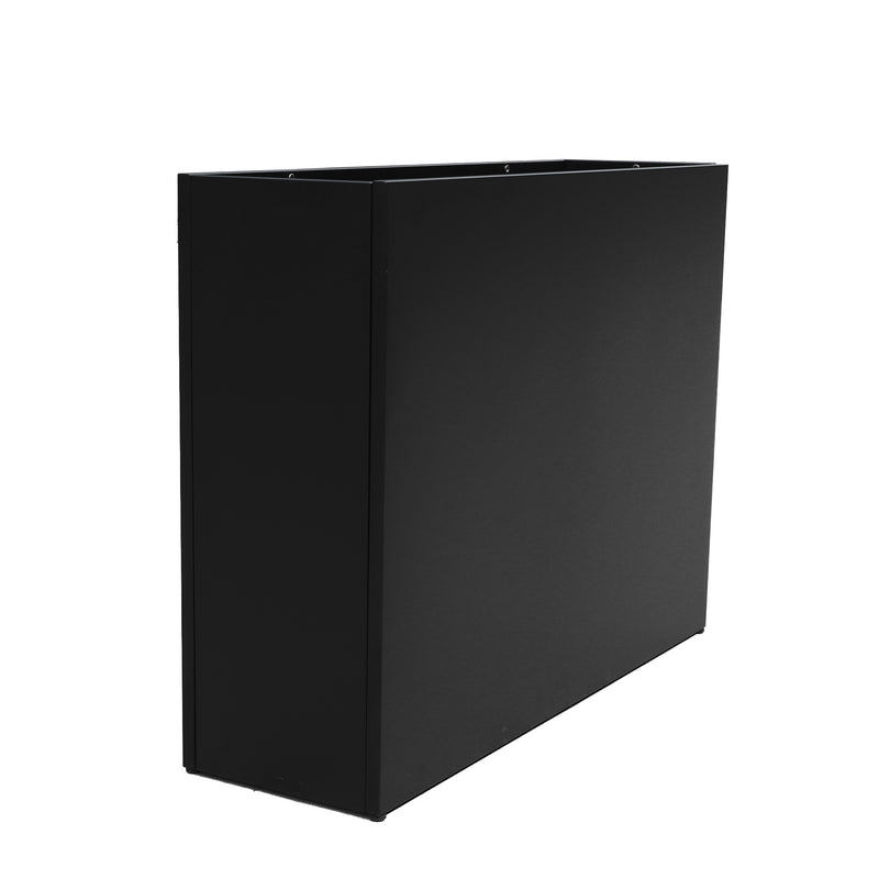 Kozyard Metal Rectangular Planter Box Steel Long Box Planter Black Powder Coated Steel Plant Pot All-Weather Use with Partition Panel for Indoor Outdoor for Trees, Plants Flowers