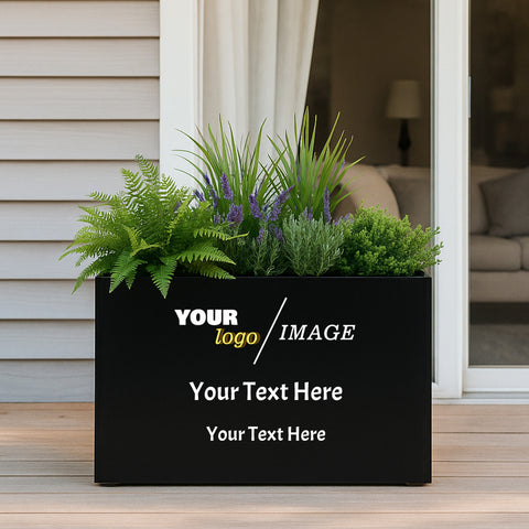 Kozyard Customizable Metal Planter Box – Personalized Steel Flower Pot for Patio, Garden, Yard, or Indoor Décor