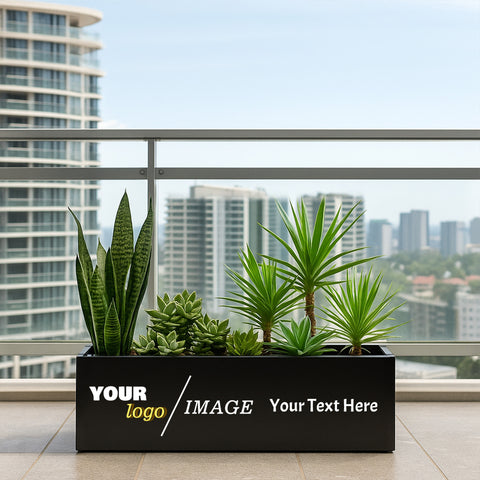 Kozyard Customizable Metal Planter Box – Personalized Steel Flower Pot for Patio, Garden, Yard, or Indoor Décor