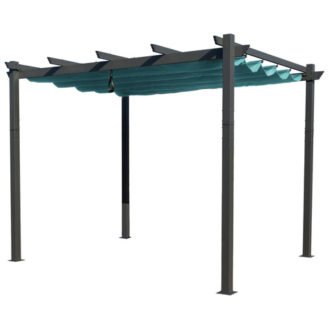 Kozyard Morgan Outdoor 10' x 12' Extra-Large Gray Aluminum Frame Pergola with Sunshade Canopy