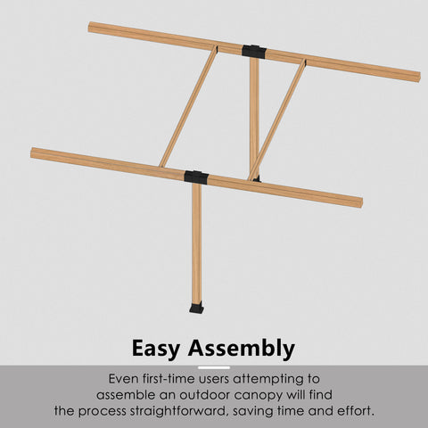 Outdoor Canopy Frame with Easy Assembly Feature
A wooden frame structure for an outdoor canopy, showcasing its easy - to - assemble design, beneficial for first - time users. Keywords: outdoor canopy frame, easy assembly