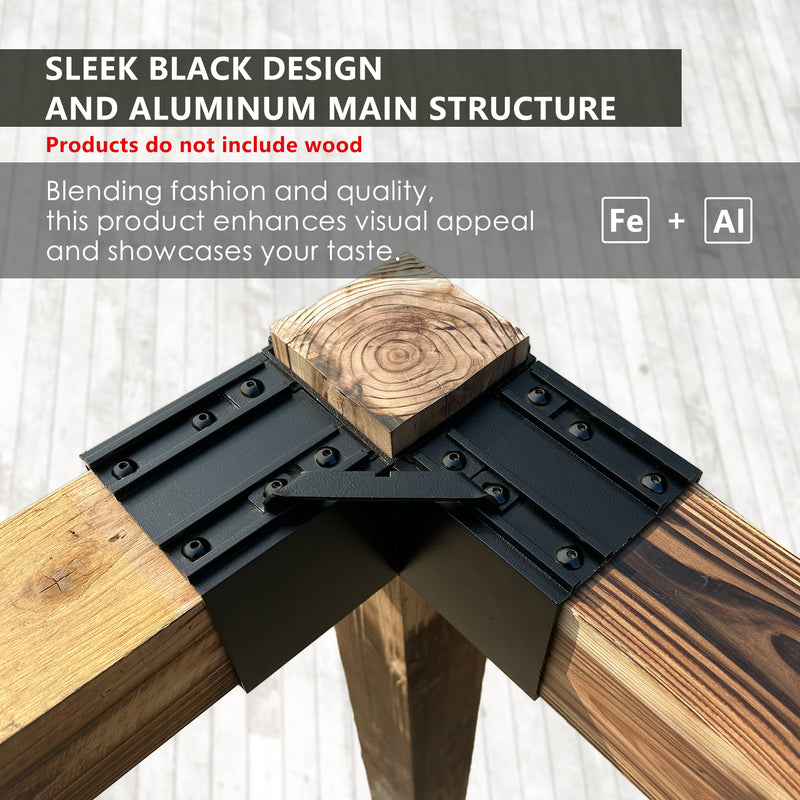 Sleek Black - Designed Furniture Connector with Aluminum Structure
A close - up of a black metal furniture connector attached to wooden beams, highlighting its sleek black design and aluminum main structure. It emphasizes a blend of fashion and quality without including wood. Keywords: furniture connector, sleek black design, aluminum structure