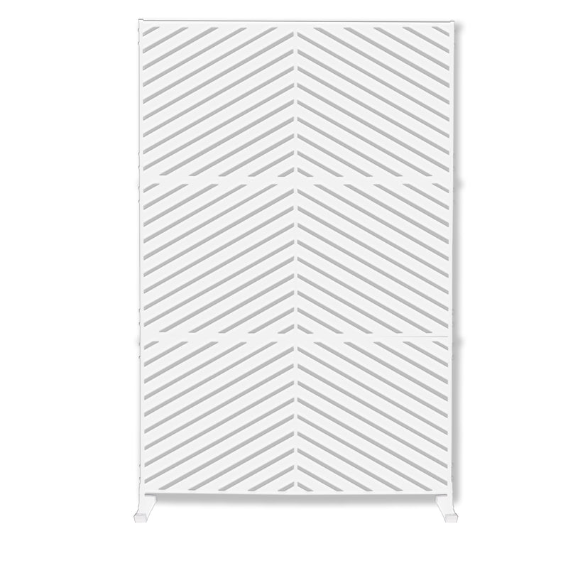 Kozyard Metal Privacy Screen Decorative Outdoor Divider with Stand Panels Freestanding Screen Set for Deck Patio Balcony Garden Outdoor Indoor